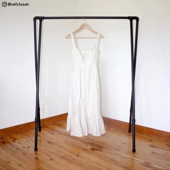 NWT Reformation Maegan Off White linen Midi Dress - Picture 3 of 8